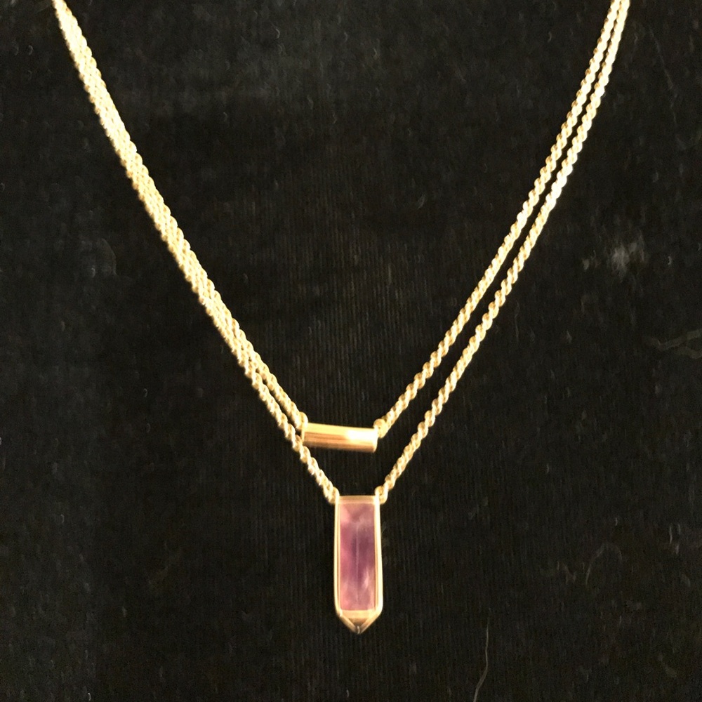 Stella and Dot Gold & Purple stone Necklace